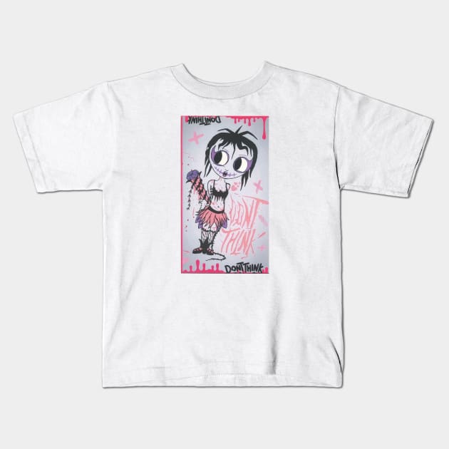 Punk Girl Kids T-Shirt by XxDontxThinkxX